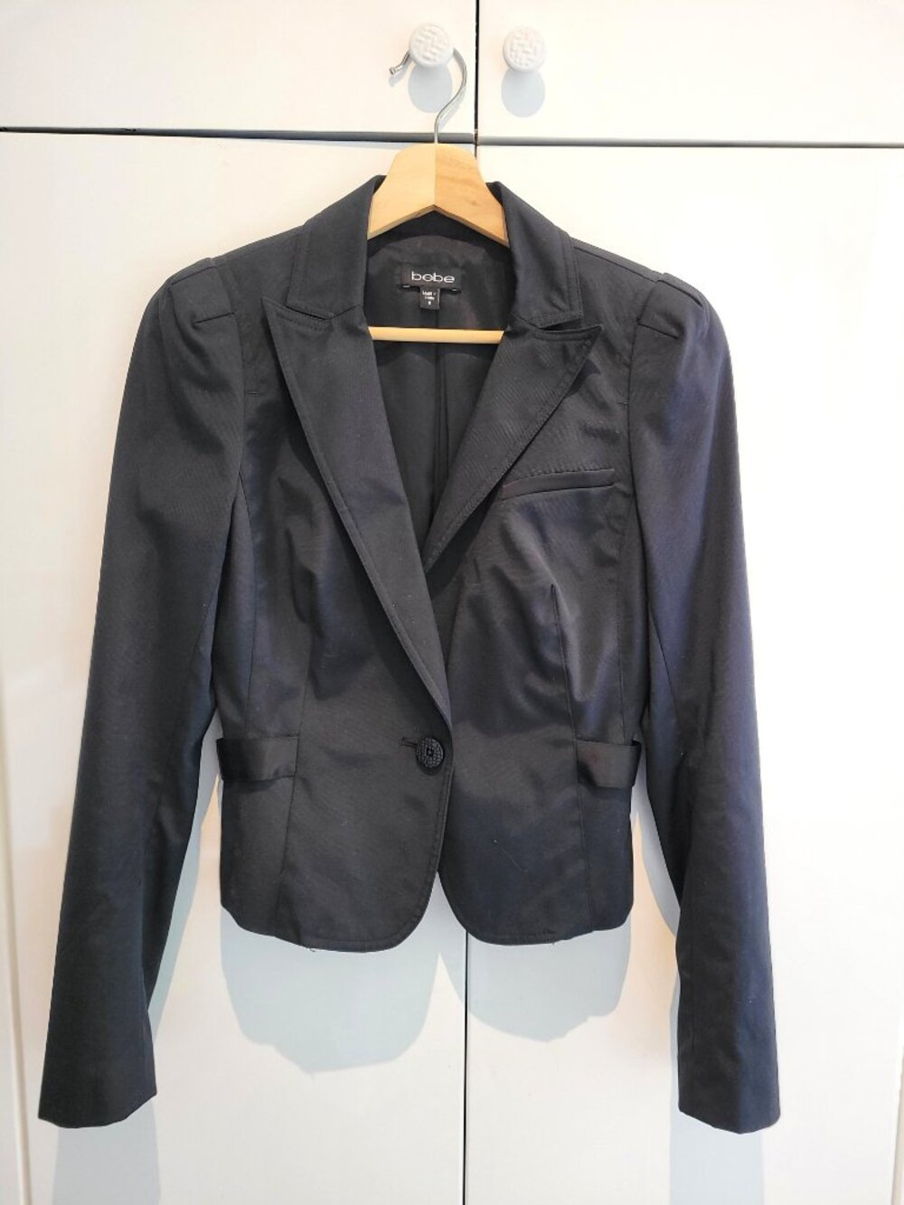 Vintage Y2K bebe Puff Sleeve Dressy Jacket/Blazer Black Size 6